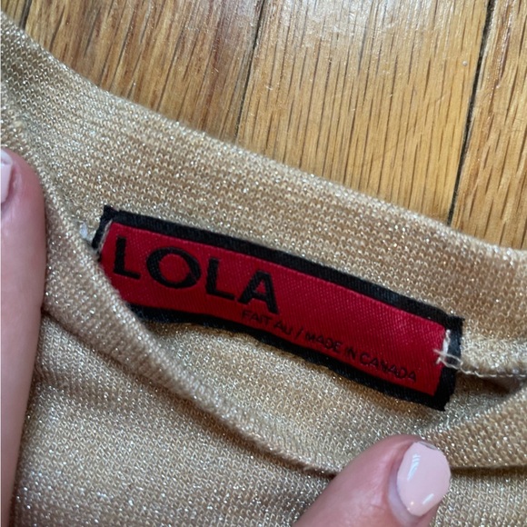 4/$25 Lola Girls Gold Three Quarter Sleeve Blouse Size XXL / 20 Made in Canada - Picture 5 of 5